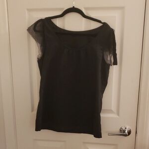 GAP Black Sheer-Sleeve Women's Blouse